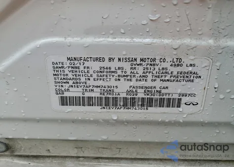 2017 Infiniti Q50 Premium from USA, damaged, VIN JN1EV7AP7HM743015